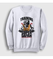 Presmono Unisex Beyaz Training Goku Anime Dragon Ball Sweatshirt 237280tt