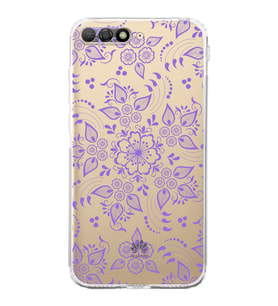 Huawei Y6 2018  Kamera korumalı Kapak Nostalji Desen Tasarımlı  Şeffaf Kılıf