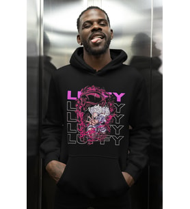 Tasarım Monkey D. Luffy One Piece Baskılı Unisex Oversize Anime Karakter Hoodie
