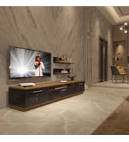 Decoraktiv Trio 4 Mdf Tv Ünitesi Tv Sehpası - Pera Siyah Mermer (Pera-Siyah Mermer)