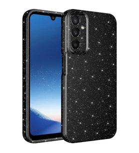 Samsung Galaxy A24 Kılıf Kamera Korumalı Simli Lüks Işıltılı Silikon (Siyah)