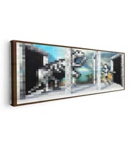 Yatay Panoramik Kanvas Tablo Passage Piksel Minecraft Tablosu Ev Ofis Salon Duvar Dekoru