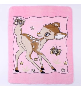 Pembe Ceylanlı Desenli Polar Battaniye 85*100 cm