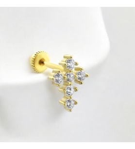 Glorria Altın Haç Helix Piercing