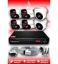 BAYICAM 6 Kameralı Panda 2 İç Kamera Set HDD'siz Full HD Gece Görüşlü Güvenlik Kamerası Sistemi