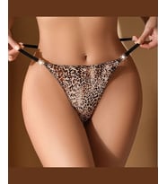 Feel Lady Leopar Desen Önü Aksesuarlı Tanga (Sadece Elde Yıkama Önerilir)