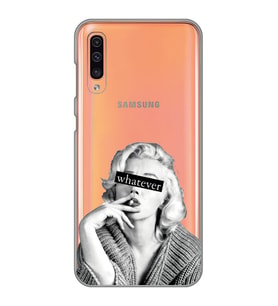 Samsung Galaxy A30S/A50/A50S Uyumlu Marilyn Monroe Desenli Şeffaf Telefon Kılıfı
