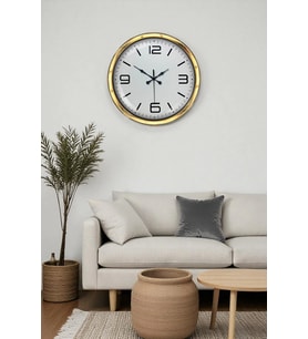 Gold Lüks 40 Cm Metal Modern Duvar Saati