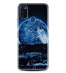Samsung M21 M22 M23 M30 M31S M32 Kılıf Desenli Silikon Mavi Gece 1605