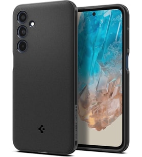 Spigen Galaxy M35 5G ile Uyumlu Kılıf Essential Sand Blast Back Matte Black (Siyah)