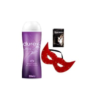 Durex Aloe Vera 2'si 1 Arada Masaj & Kayganlaştırıcılı Jel + Kırmızı Deri Göz Maskesi + Hediye