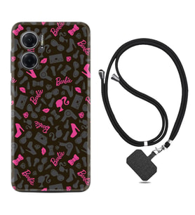 Xiaomi Redmi Note 11E Kılıf Resimli Boyun Askılı İpli Desenli Silikon Barbie and Shoes 1413