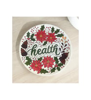 Çini, El boyaması, Dekoratif Duvar Tabağı, Health - Sağlık Duvar Tabağı, Hediye, 25 cm (Çok Renkli)