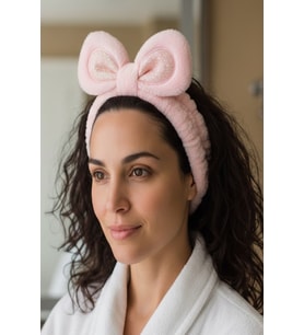 Caş Dekorasyon Açık Pembe Renk Kulaklı Peluş Saç Bandı