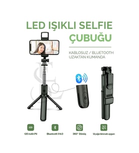 Led Işıklı Selfie Çubuğu Bluetooth Kumandalı Kablosuz Tripot Selfie Monopod Selfie Stick