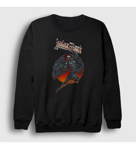 Presmono Unisex Siyah Angel Judas Priest Sweatshirt 88007tt
