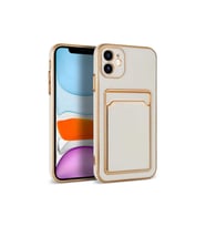 Apple iPhone 12 Uyumlu Kılıf Zore Bark Kartlıklı Kapak (Beyaz)