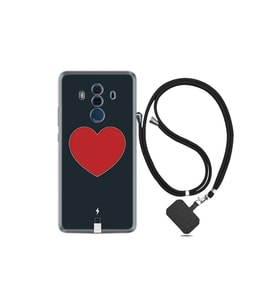 Huawei Mate 10 Pro Kılıf Desenli Silikon Boyun Askılı Mavi Mermer 1297