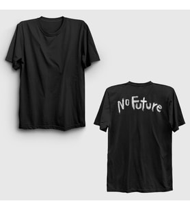 Presmono Unisex Siyah No Future Ulrich Nielsen Dark Sırt Baskılı T-Shirt 533371tt