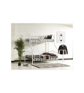 Teknor 3 Kişilik Ebeveyn Yatak Odası 3lü Yazlık Misafir Metal Ranza 140*200 + 90*200