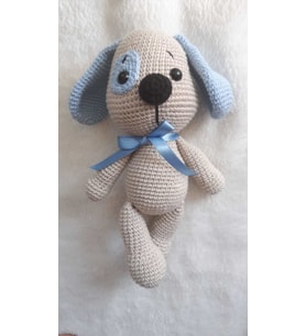 Yamalı Sevimli Köpek Amigurumi Organik Oyuncak