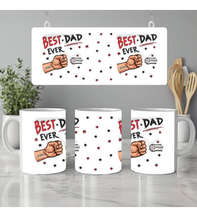 Kişiye Özel İsimli Kedi Patisi ve İsimli Baba Yumruk Bardağı, 1-4 Kedi Arası Yapılabilir, 330ml, Beyaz (Doğal Beyaz)