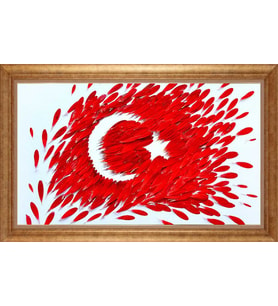 EV İŞYERİ OFİS İÇİN ALTIN ÇERÇEVELİ PASPARTULU TABLO S566