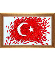 EV İŞYERİ OFİS İÇİN ALTIN ÇERÇEVELİ PASPARTULU TABLO S566