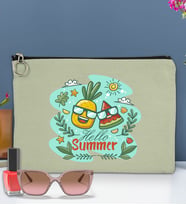 BK Gİft Yaz Temalı-1 Astarlı Portföy Çanta 30x21cm(12 Renk Seçeneği), Baskılı El Çantası, Organizer Çanta (Mint Yeşili)