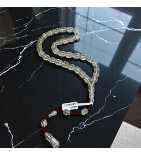 Simli Sıkma Kehribar Tesbih 30 CM