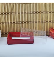 Asetat Kapaklı Karton Kutu 15X15X3 (50 Adet)  Kırmızı