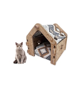 Mavi 50x50x50 cm Taşınabilir Kedi ve Köpek Kulübesi