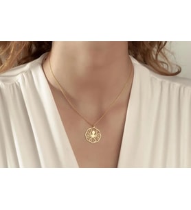Kişiye Özel 925 Ayar Gümüş Tasarım Ahtapot Kolye (Gold)