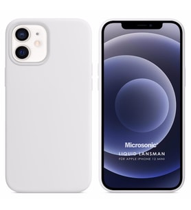 Microsonic Apple iPhone 12 Mini Kılıf Liquid Lansman Silikon Beyaz