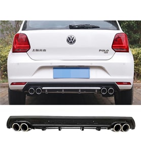 Vw Polo Mk5 Siyah Difüzör Çiftli Yuvarlak Egzoz Görünümlü D Tip Difizör 2009-2017