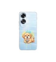 Oppo A60 ile Uyumlu Splash Köpek Tasarımlı Şeffaf Silikon Kılıf