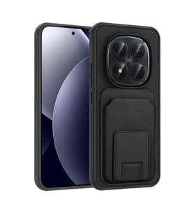 Coverzone Xiaomi Redmi Note 15 Pro 4G ile Uyumlu K?l?f Z-Bikart Kart B�lmeli Standl? Kilif, Deri Dokulu Y�zey, Darbe Emici Kenar Koruma, Arka Kapak Tasar?m? Xiaomi Redmi Note 15 Pro 4G kilif Siyah