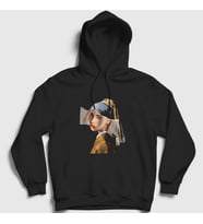Presmono Unisex Siyah Vermeer V2 Billie Eilish Kapüşonlu Sweatshirt 155100tt