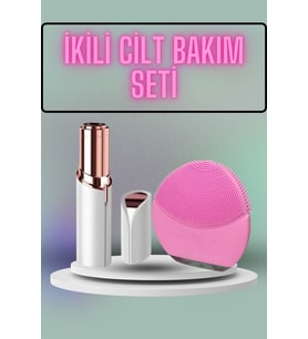 Kaş Bıyık Ve Yüz Epilasyon Aleti Ve Titreşimli Yüz Temizleme Masaj Aleti İkili Set