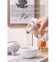 Oval 200ml Hava Nemlendirici - 7 Renk RGB Işıklı Difüzör - Type-C Girişli Aromaterapi (Regular) Açık kahve (Beyaz - Açık Gri)