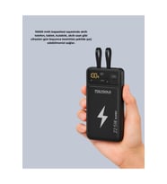 10000 mAh Dahili Ekranlı Çift Kablolu Powerbank