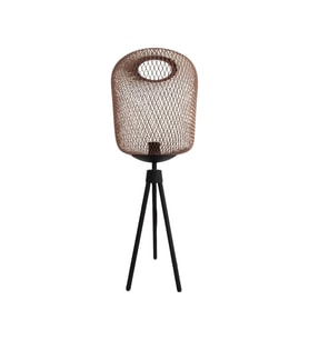 Mate Serisi Bronz Metal Abajur (Siyah)