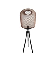 Mate Serisi Bronz Metal Abajur (Siyah)