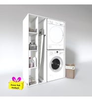 Kenzlife çamaşır-kurutma makinesi dolabı alyusha sol byz 180*120*60 banyo arkalıksız + tekli duvar rafı hediyeli (Karışık)