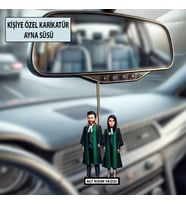 Kişiye Özel Avukat Karikatür Ayna Süsü – Hukukçulara Özel Araç İçi Hediyelik