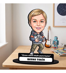 DJ Temalı Erkek Çocuğa Hediye Kişiye Özel Karikatürlü Biblo