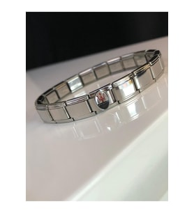 Erkek Çelik Bileklik - Maserati Logo Model Italy Nomi Charm Çelik Bileklik (Gümüş)