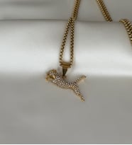 Taşlı Gold Jaguar Kolye