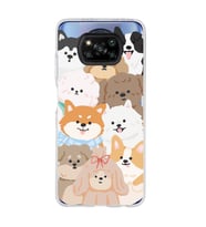 Poco X3 Pro / X3 NFC Uyumlu Sevimli Köpekler Tasarımlı Şeffaf Telefon Kılıfı