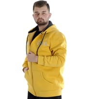Mode XL Erkek Sweat Kapşonlu Fermuarlı 22531 Hardal